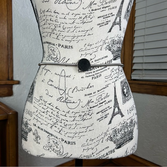 Vintage Thin Slinky Silver Disk Retro Disco Belt Size S/M - Picture 2 of 14